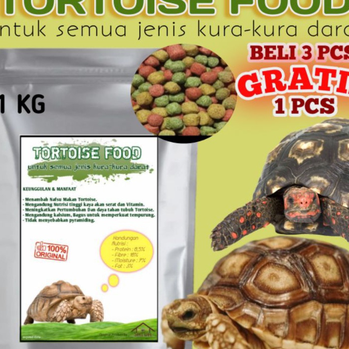 Pilihan 1KG beli3gratis1 Pelet sulcata pakan makanan kura darat tortoise torto kurakura pardalis ald