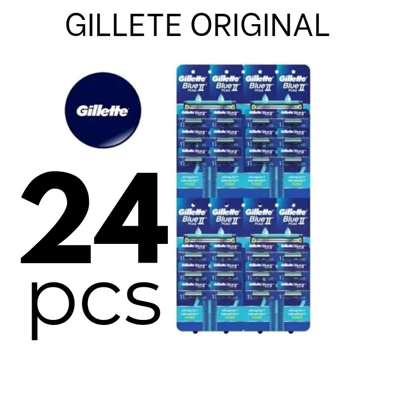 ORIGINAL alat cukur kumis / alat cukur jenggot Gillette blue 2 (24pcs)
