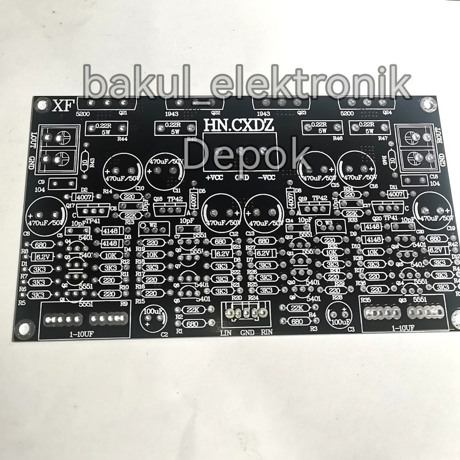 PCB AMPLIFIER STEREO OCL SIMETRIS PCB IMPORT 150W X2