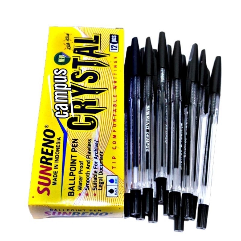 

Pulpen SUNRENO ISI 12PCS BOLPOIN CRYSTAL