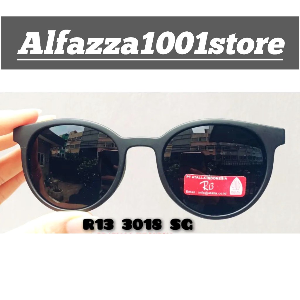 R13 3018 SG - Kacamata Hitam Unisex Model Oval Lentur Bahan Full Plastik Fashion Korea Gratis Ongkir