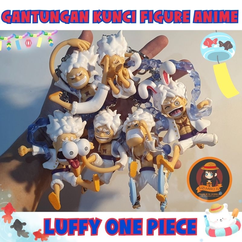 gantungan kunci figure anime one piece luffy gear 5 luffy mika