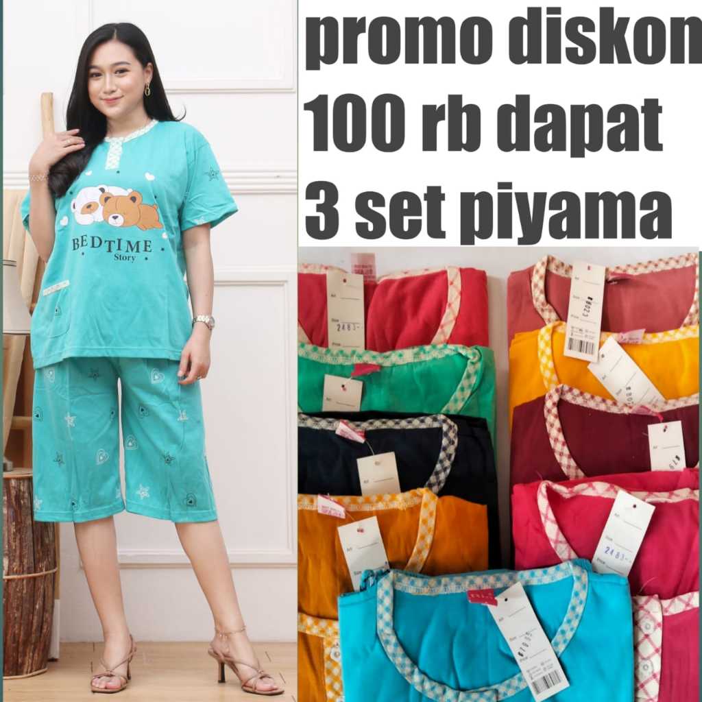 baju tidur wanita 100ribuan dapat 3 setel
