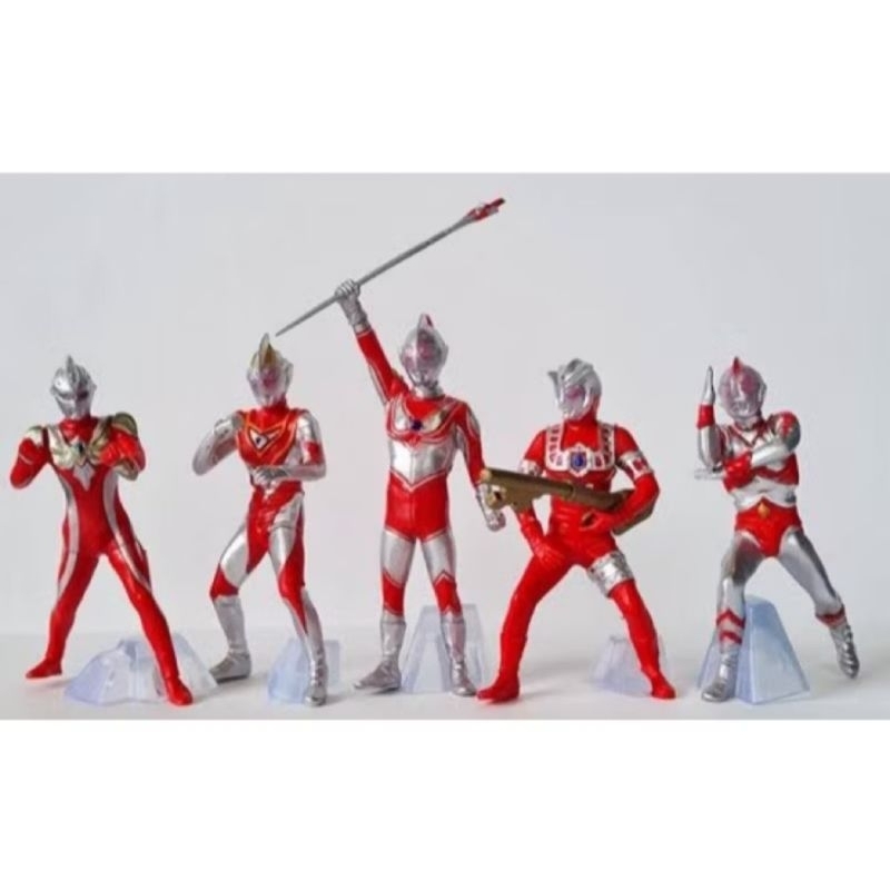 Fiqure ULTRAMAN set isi 5 pcs - Miniatur TopperKue Pajangan Mainan Robot Ultramen