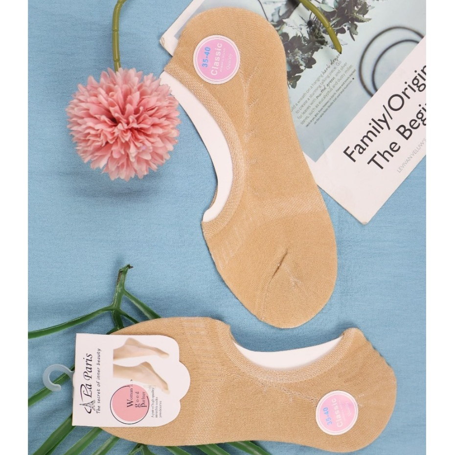 Kaos Kaki Pendek Invisible Socks Polos Kaus Kaki Setumit Balet Engkle Anti Slip Hidden - Kaos Kaki H