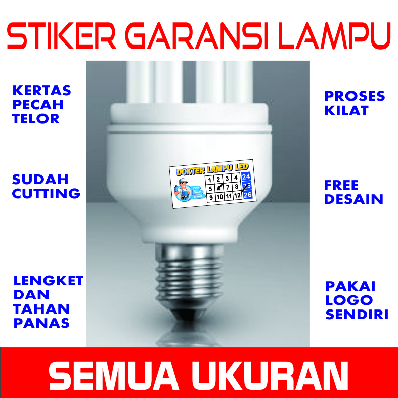 

Stiker Segel Garansi Lampu