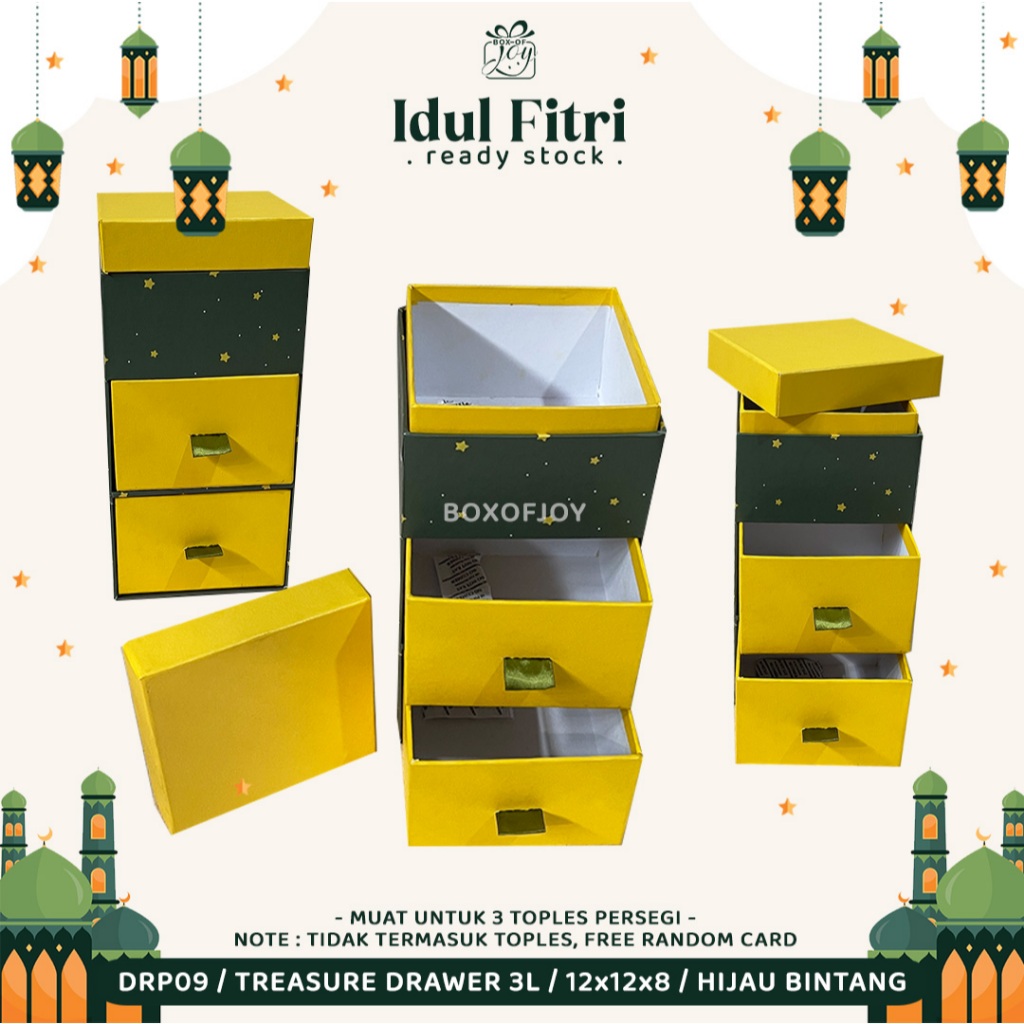 

IDUL FITRI BOX / DRP09 _ TREASURE DRAWER 3L _ 12x12x8