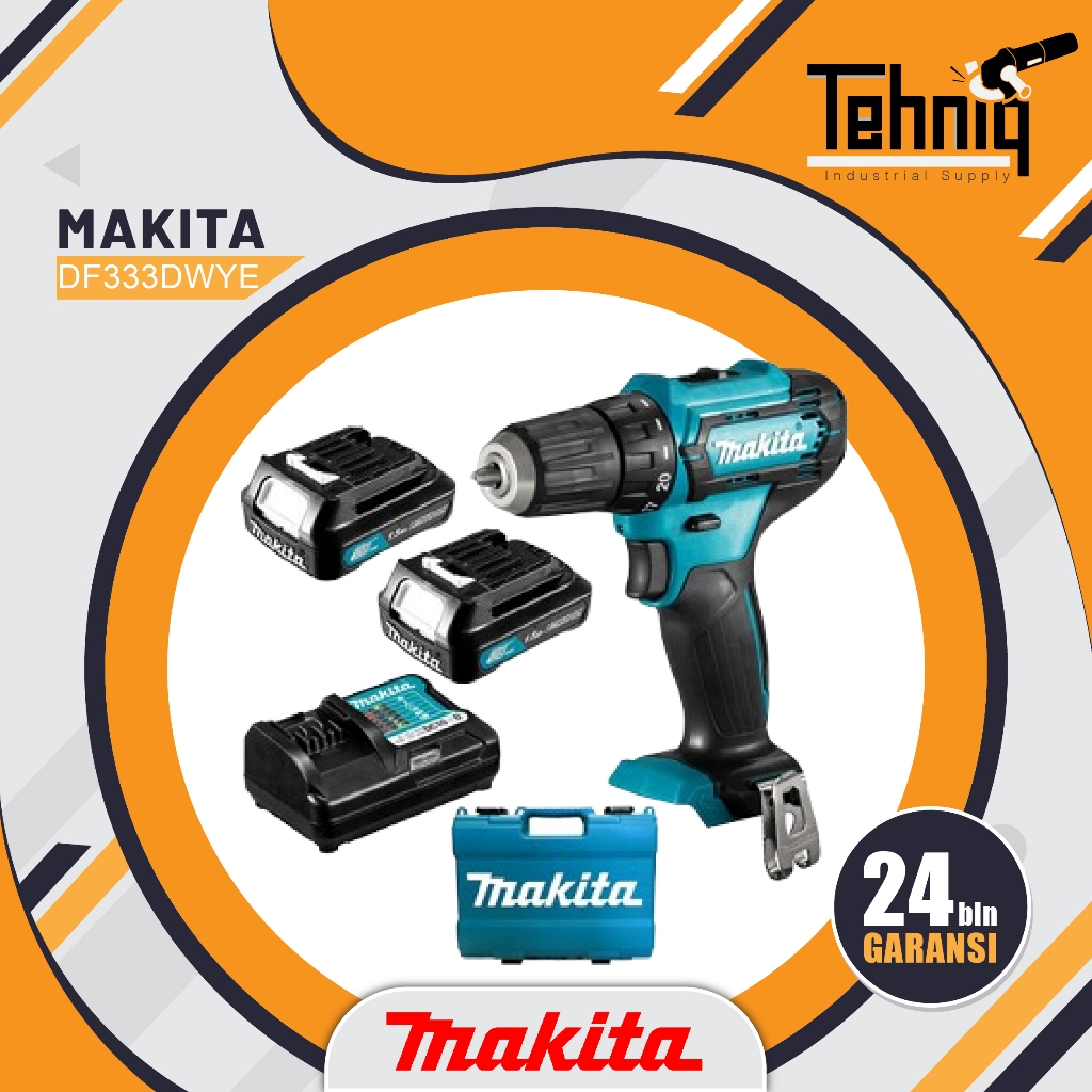 Makita DF333DWYE Bor Obeng Baterai 12Volt / Makita Cordless Driver Drill DF333DWYE