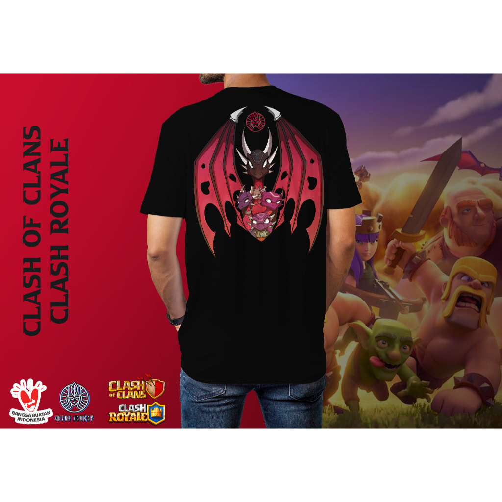 Kaos Baju Clash of Clans Clash Royale Dragon