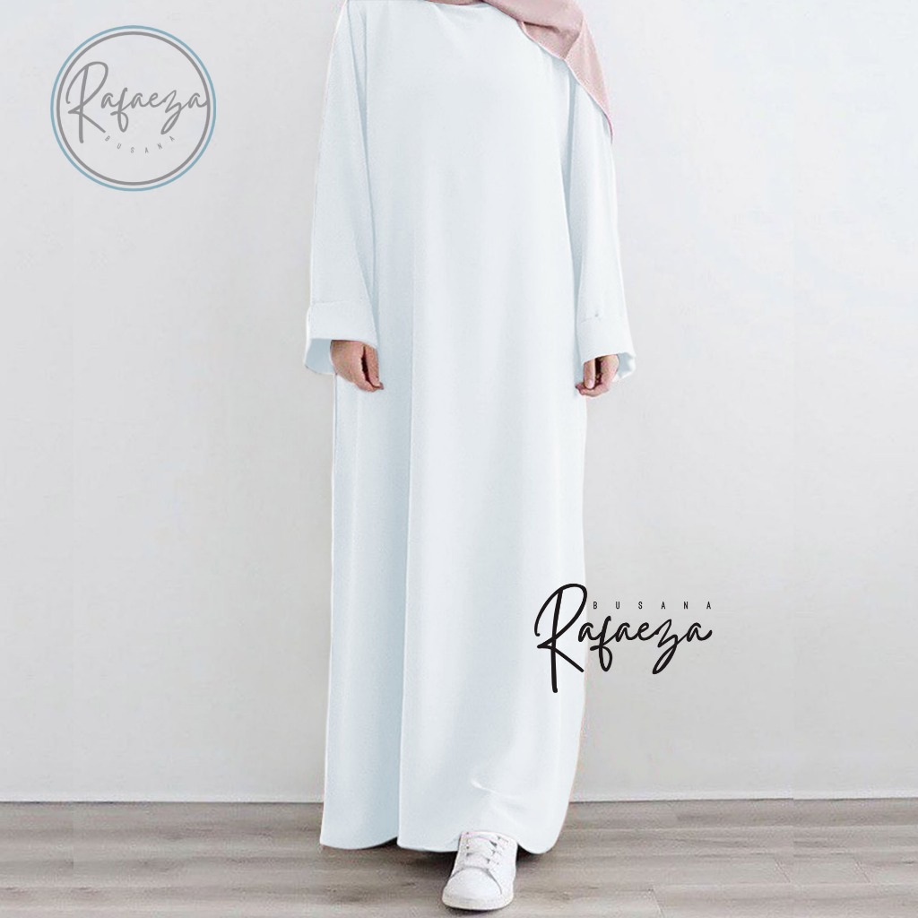 Rafaeza busana muslim wanita abaya polos kekinian simple elegan wolfis premium ukuran S M L XL XXL /
