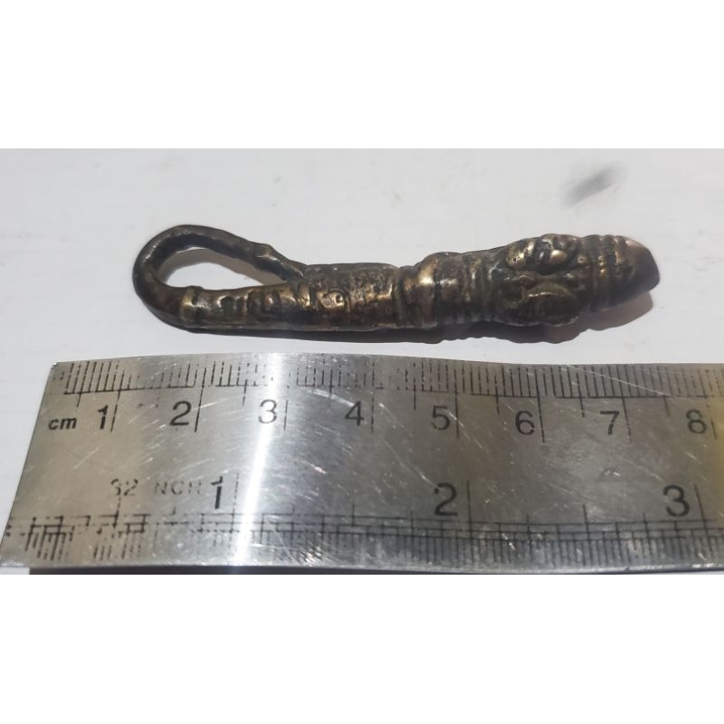 1 biji cemeti kuningan temuan sungai untuk koleksi/dll.