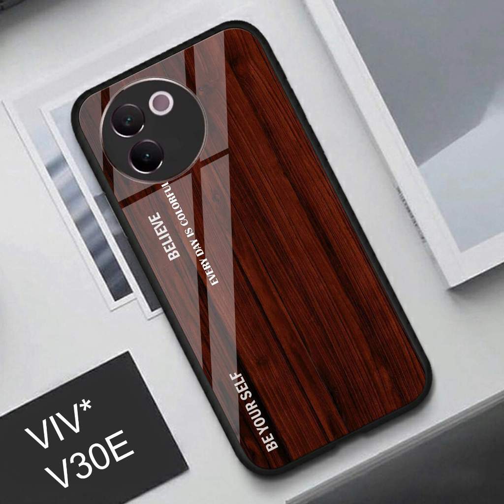 (Q75) Softcase Glass Kaca Vivo V30E - Case Hp Terbaru Anti Air TPU VIVO V30E