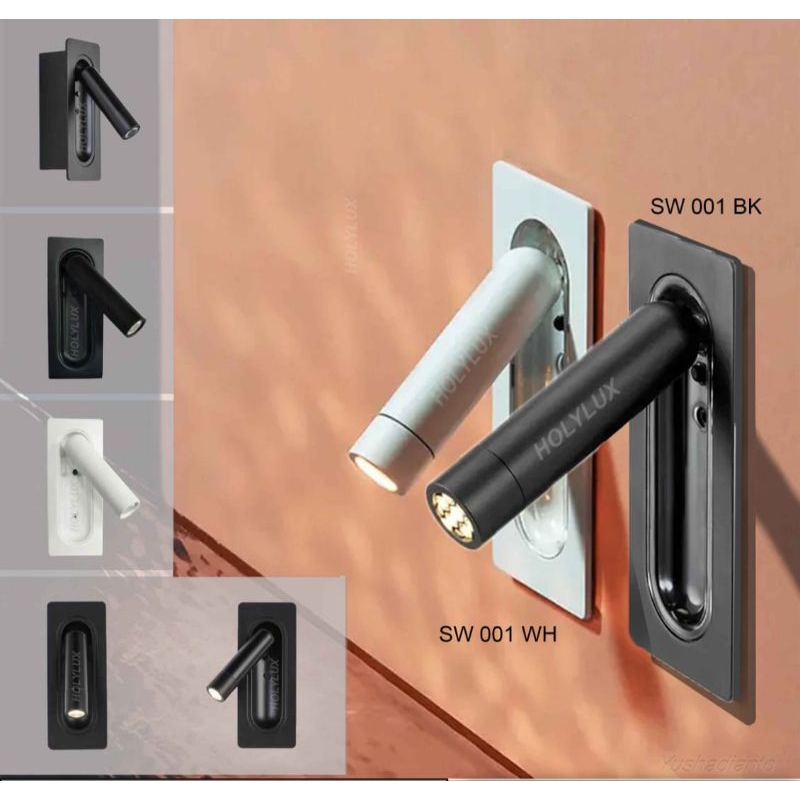 Lampu Dinding Baca 3 Watt / Lampu Baca Minimalis / Lampu Hotel / Lampu Kamar Hotel 3W
