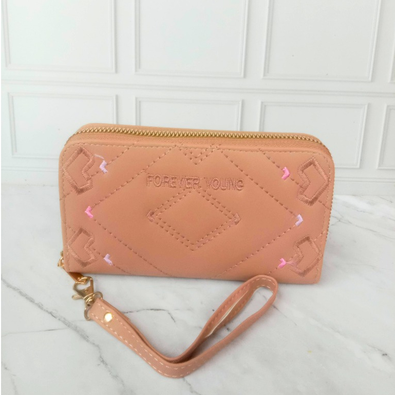 LAKUSO Dompet Tanggung Tali Pendek Forever Young Wanita Bahan Kulit SIntetis #M2