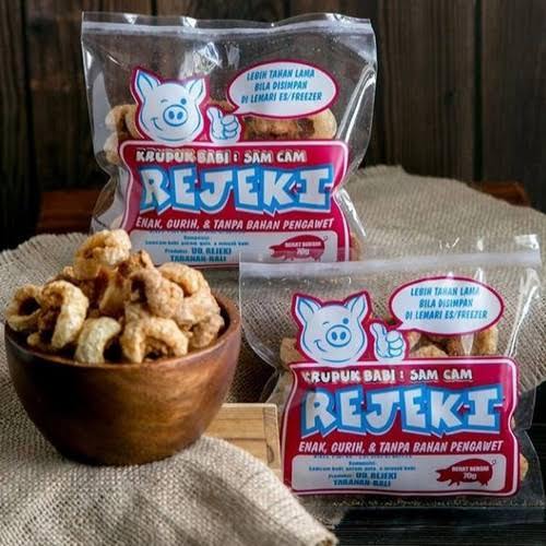 

Krupuk Samcan / Kulit Babi REJEKI Oleh oleh Khas Bali 70gr