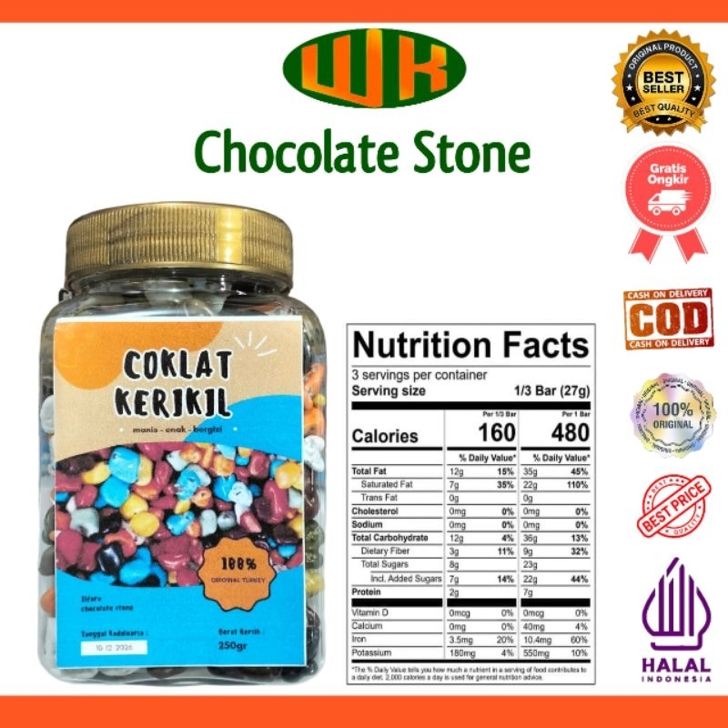 

CHOCOLATE STONE 250gr / Cokelat Kerikil Original Turkey