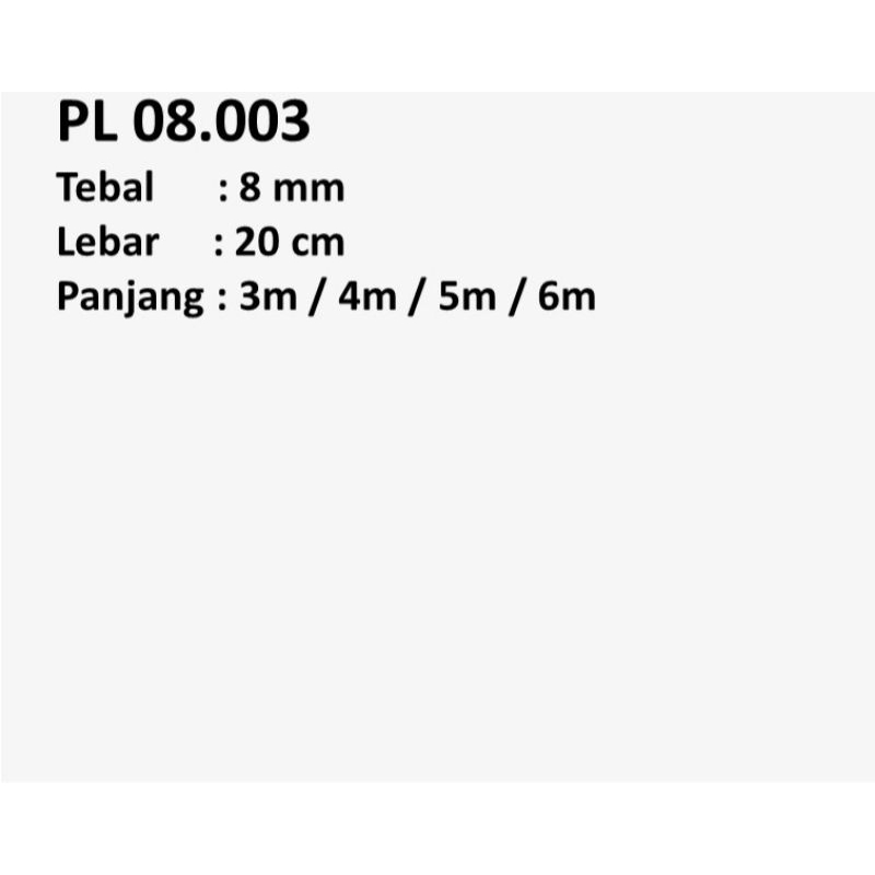 shunda Plafon PVC putih polos glossy dan doff PL 08 series