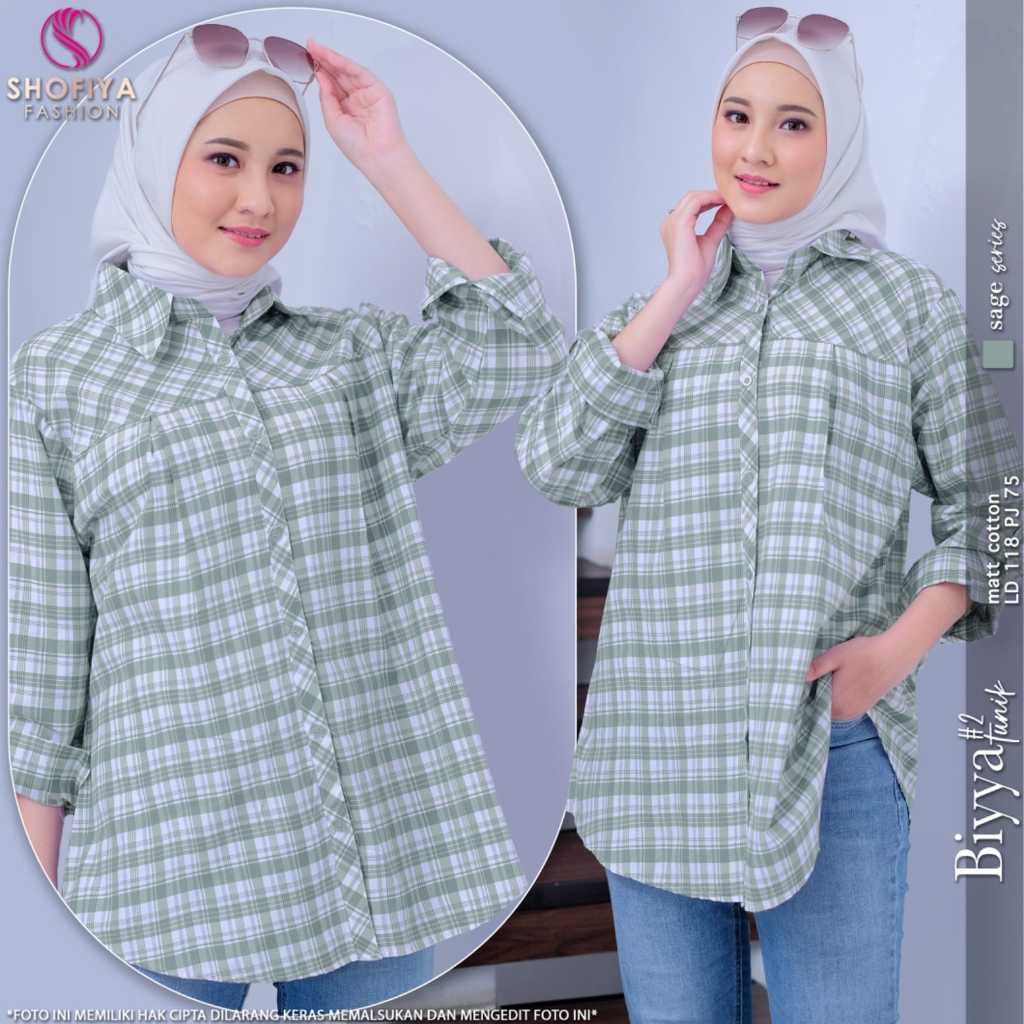 [LD 118] BIYYA #2 TUNIK ATASAN KEMEJA FORMAL WANITA JUMBO PESTA KONDANGAN PREMIUM ORI BY SHOFIYA