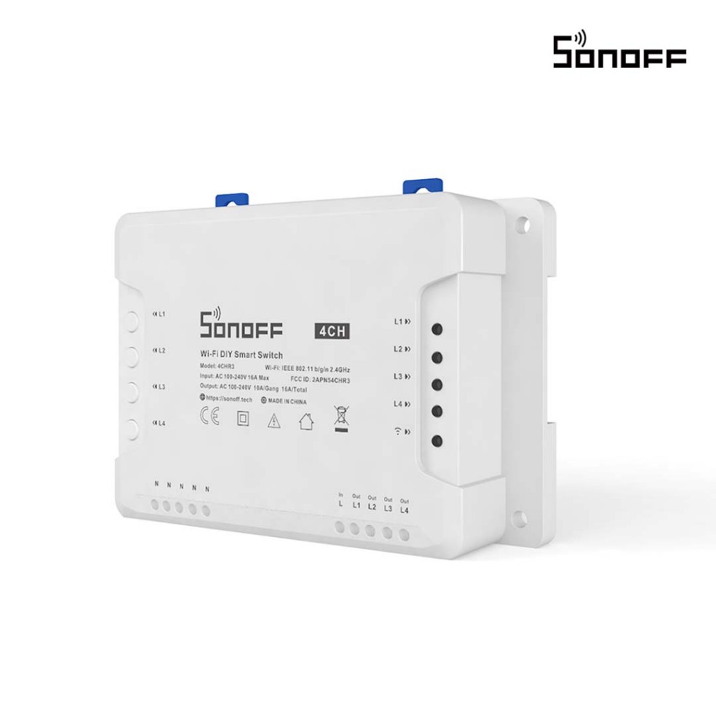 Sonoff Smart Switch 4CHR3 Smart Breaker Cerdas Wireless 4 Gang Switch Smart Home Automation Iot