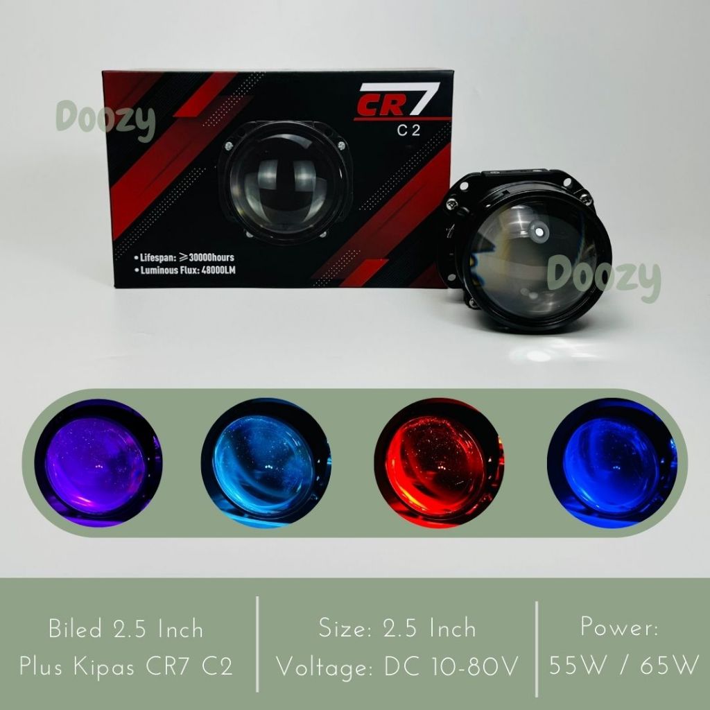 CR7 C2 Projector Biled 2.5 Inch Plus Kipas Pendingin