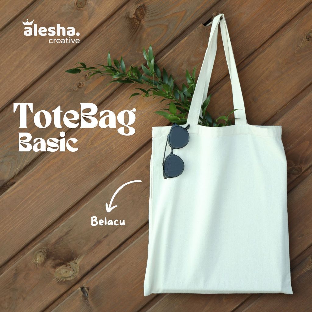 GROSIR - size 30 x 40 TOTE BAG KAIN BLACU POLOS  - Bisa untuk ECOPRINT/LUKIS/SUBLIM