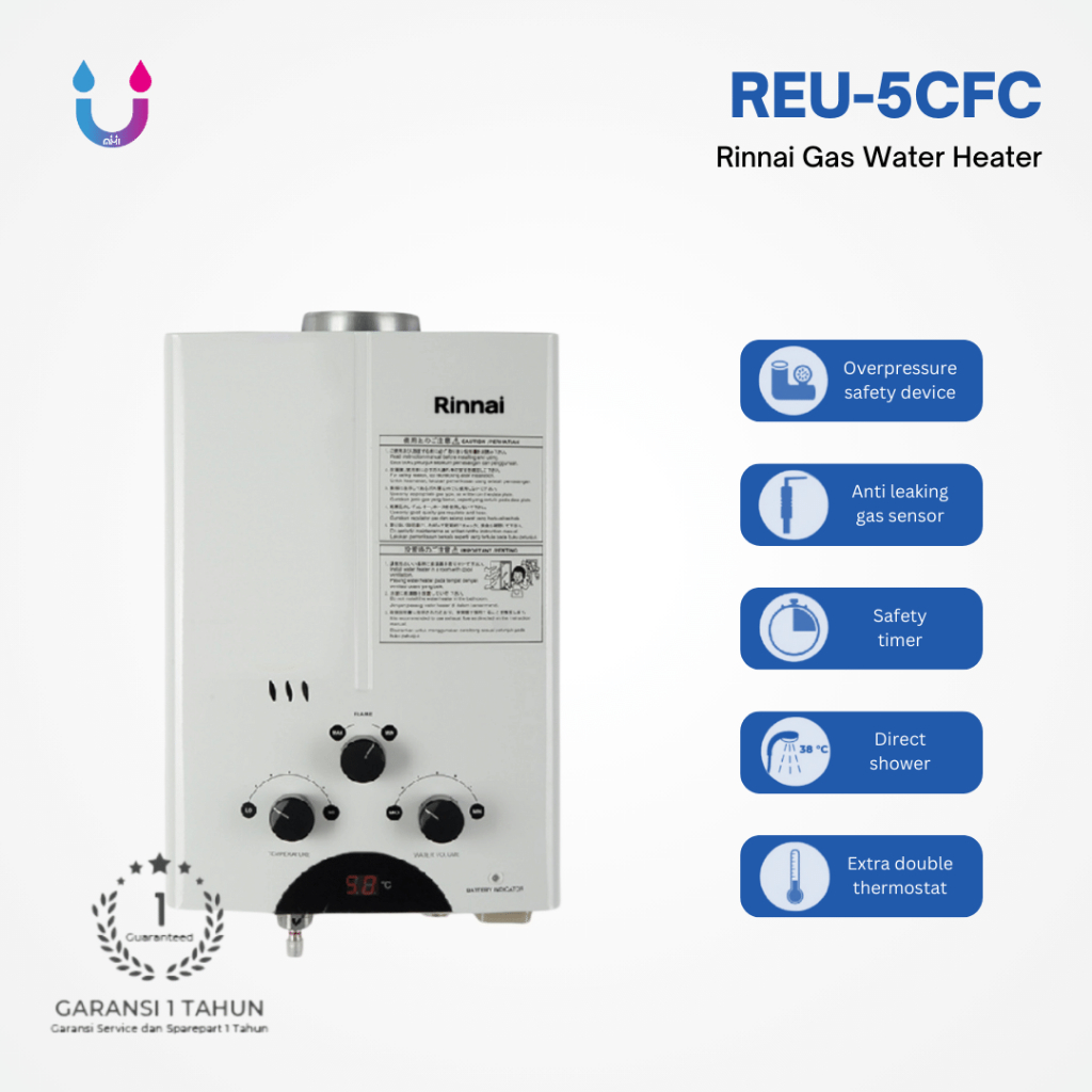 water heater gas rinnai REU-5CFC Pemanas Air Kamar Mandi Gas rinnai REU-5CFC