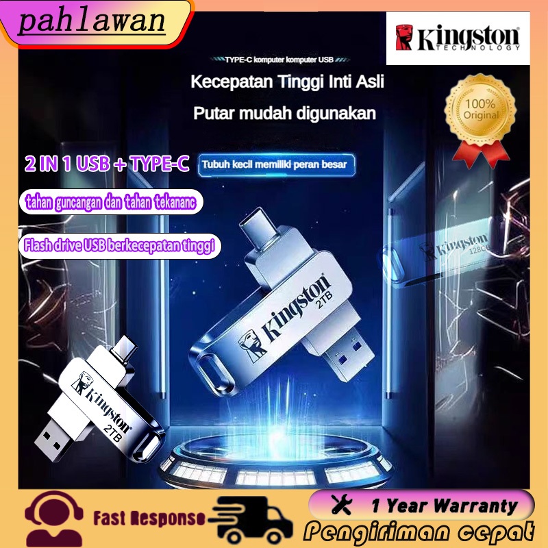Flashdisk kingston original /Flashdisk otg type c 256gb 128gb 64gb ​2 in1 USB 3.0 & type-C High Spee