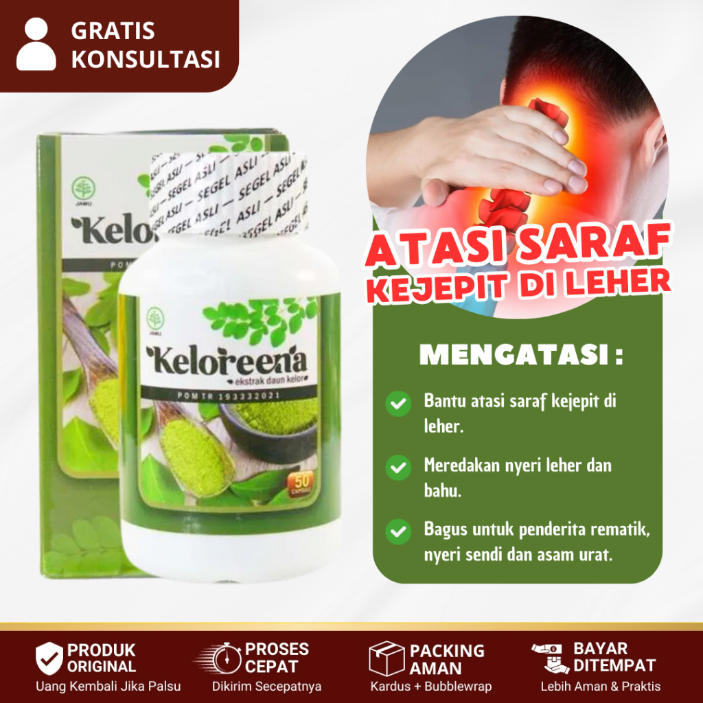 Obat Saraf Kejepit Leher, Sakit Leher Belakang, Obat Sakit Leher Kaku Bahu Pundak - KELOREENA