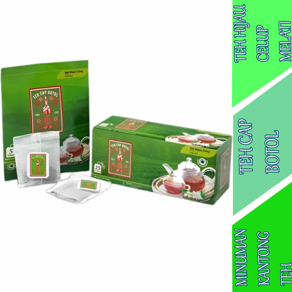 

Minuman Kantong Teh - Teh Cap Botol - Teh Hijau Celup Aroma Melati - 1Box Isi 25st