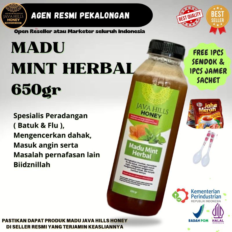 

JAVA HILLS HONEY MADU MINT HERBAL UNTUK BATUK PILEK FLU ASMA 650gr