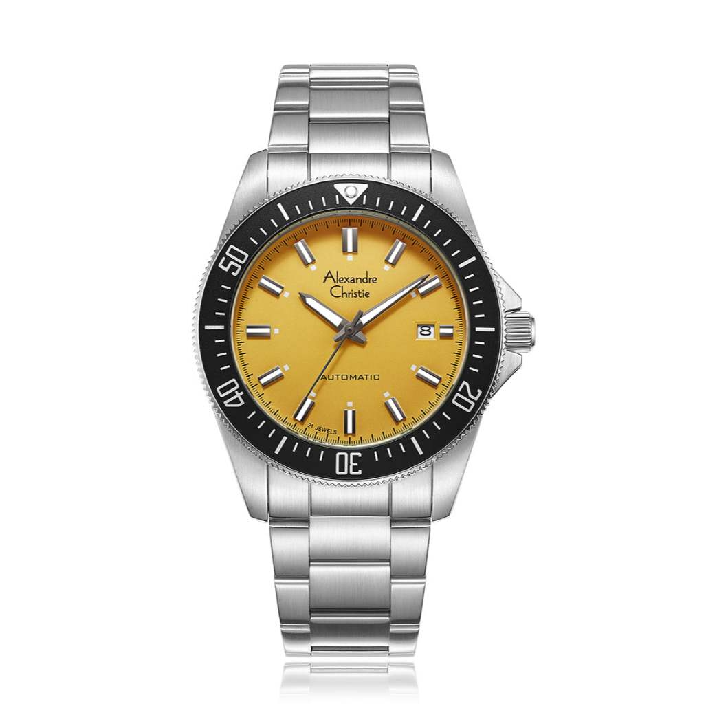 Alexandre Christie AC 6676 MABSSYL Kuning Original / Jam Tangan Pria Analog Rantai Stainless Steel M