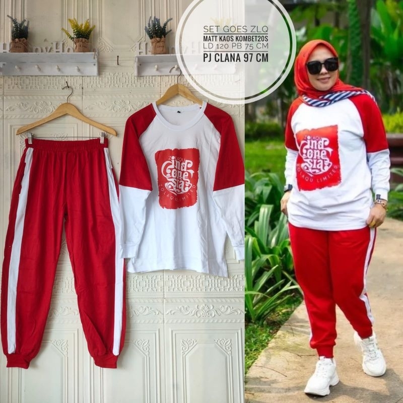 GOES ZLQ MERAH PUTIH // ONE SET KAOS JUMBO EDISI KEMERDEKAAN ORIGINAL