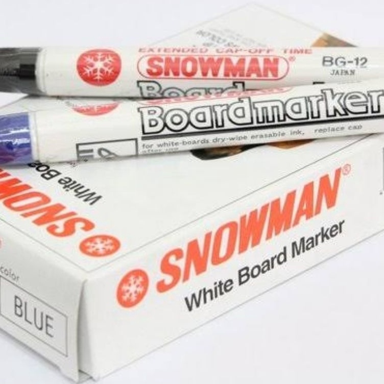 

Spidol Whiteboard Snowman Original BG12 hitam per lusin Free 1pcs Free Gift KODE L7U7