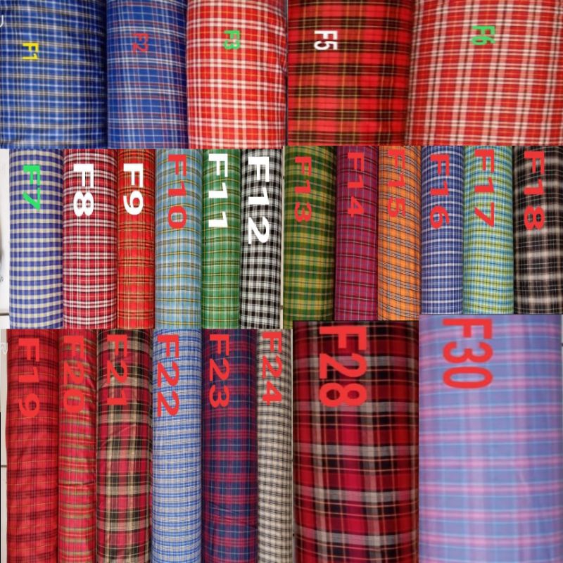 kain motif kotak seragam sekolah khusus 1 roll /100yard