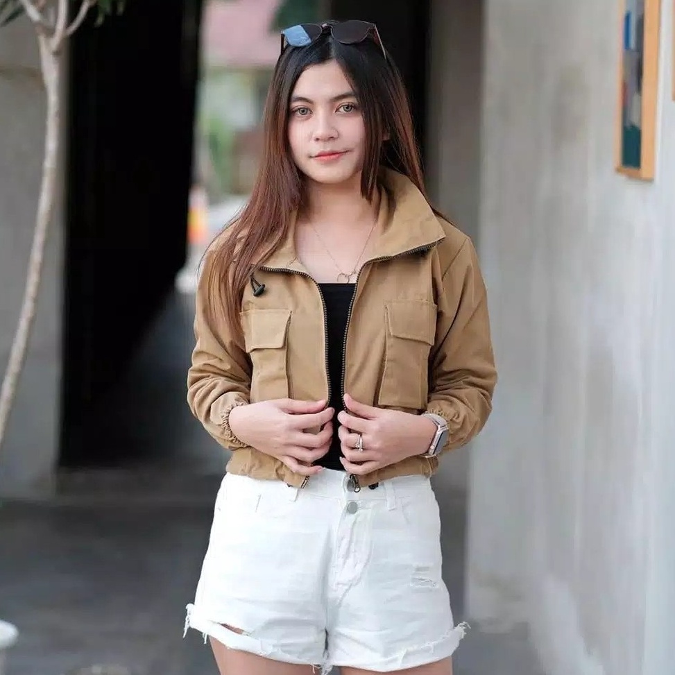 KODE P28B Sury Jaket Crop Wanita Trendy  Jaket Wanita  Jaket Crope Wanita Terlaris Spesial Promo Kni