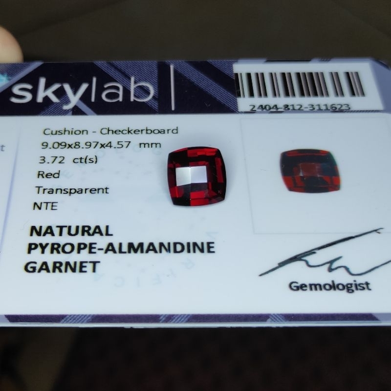 MEMO SKYLAB 1623 NATURAL PYROPE ALMANDINE GARNET MERAH CUSHION