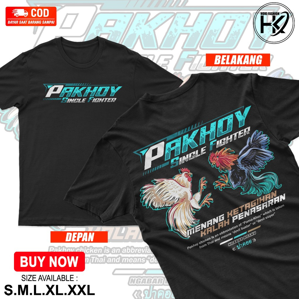 Kaos Ayam Petarung Thailand Pama Pakhoy Bangkok Jago - Baju Ayam Aduan Single Fighter Menang Ketagih