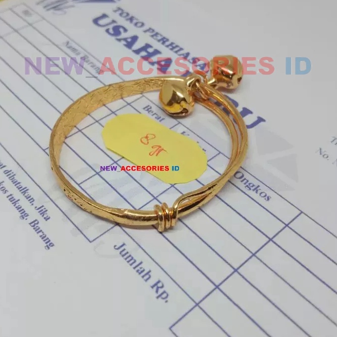 Top Gelang anak emas murni 8 gram asli mas muda 18k free surat toko