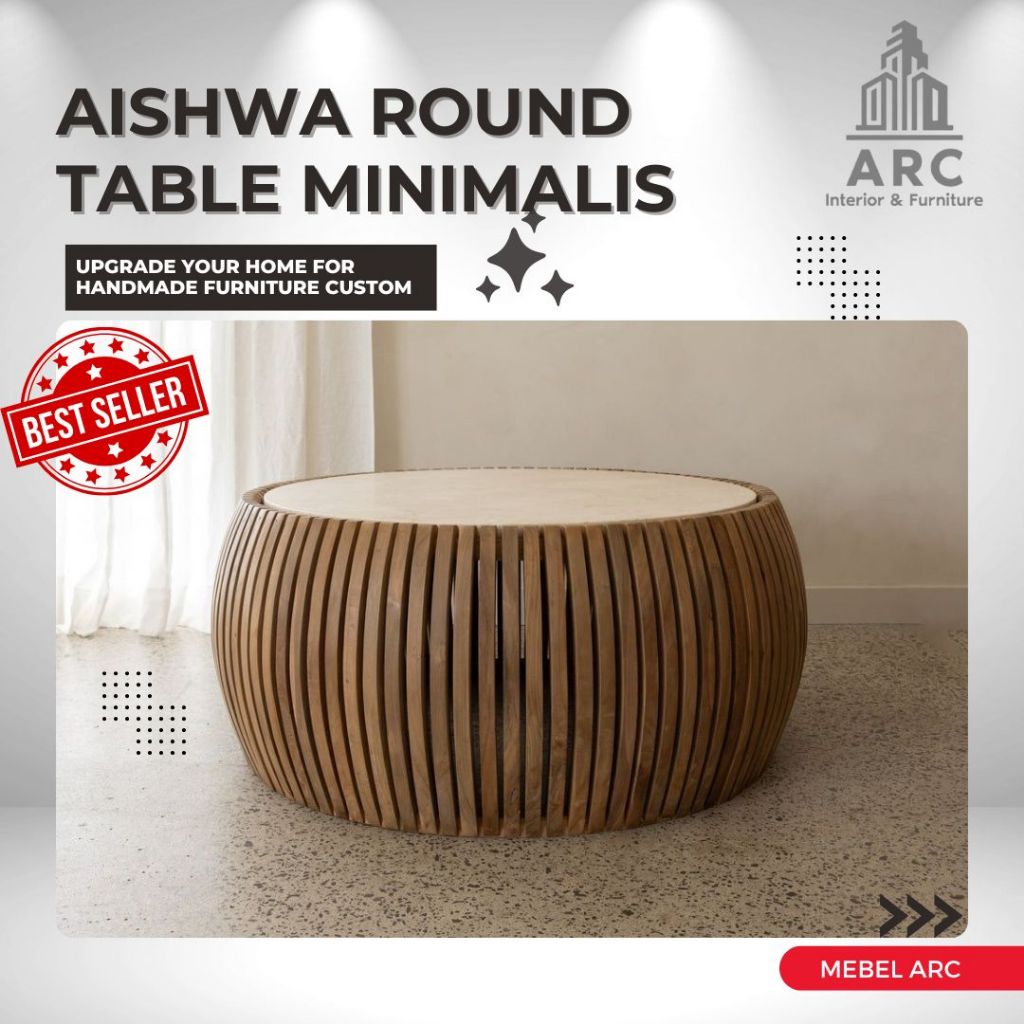 Meja Ruang Tamu Bulat Minimalis / Meja Kafe Meja Bar Bulat