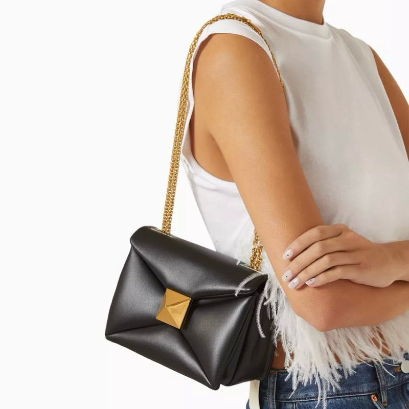 Original Valentino VLTN One Stud Small Crossbody Bag in Lambskin Nappa Leather