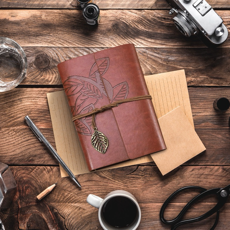 

Toddi BESTOYARD Buku Catatan Binder Kulit Retro Leaf B-606 OMOT8MBR