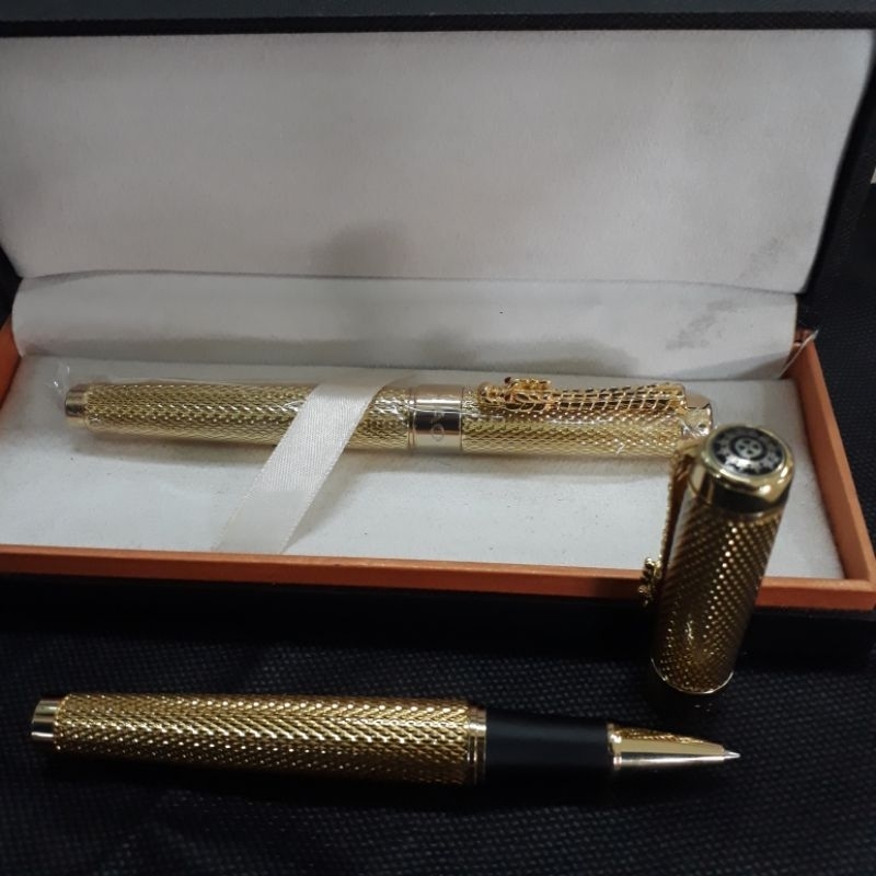 

Bollpoint Luxury Exlusive Jinhao Head Dragon Gold Polis Chrome Two Pair