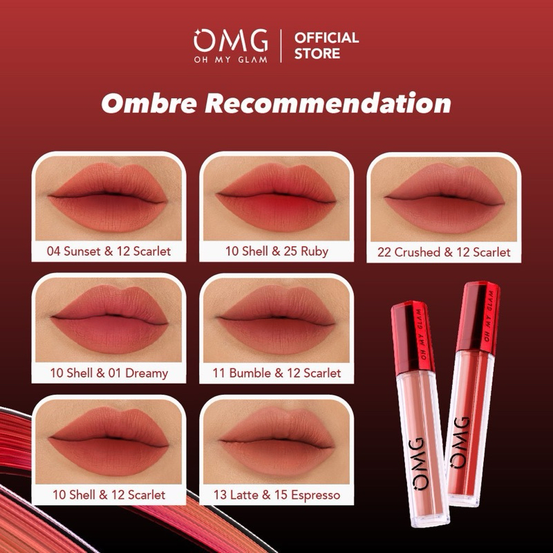 LIPSTIK OMG PAKET OMBRE, LIPSTIK OMG TERBARU, OH MY GLAM