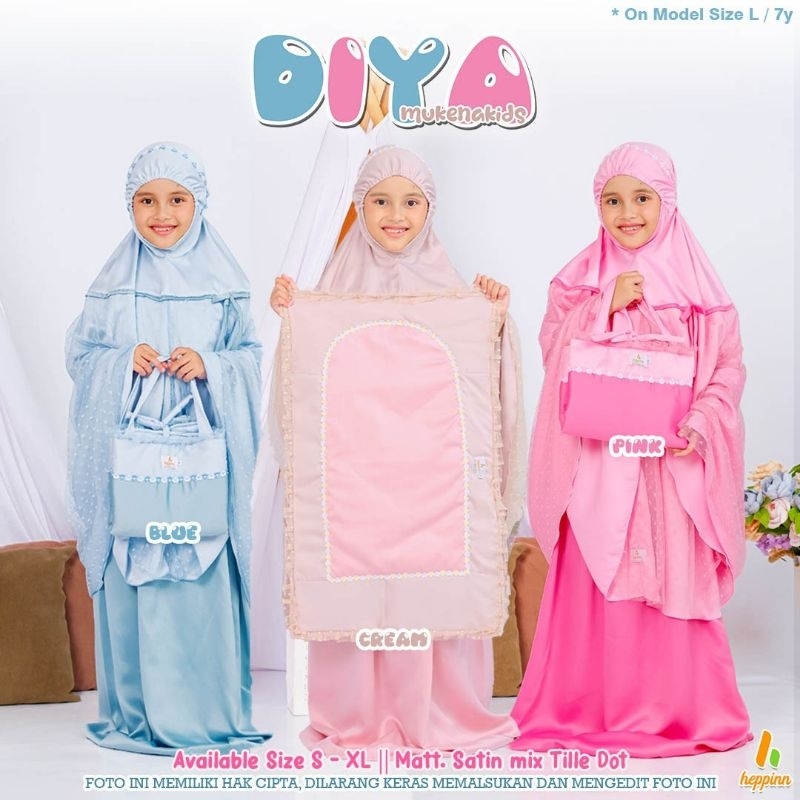 Mukena Kids Diya/ mukena anak heppinn/ Grosir mukena/mukena Tile / mukena anak