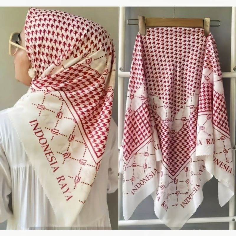 Hijab Merah Putih 17 Agustus Segiempat || Hijab Kemerdekaan Merah Putih