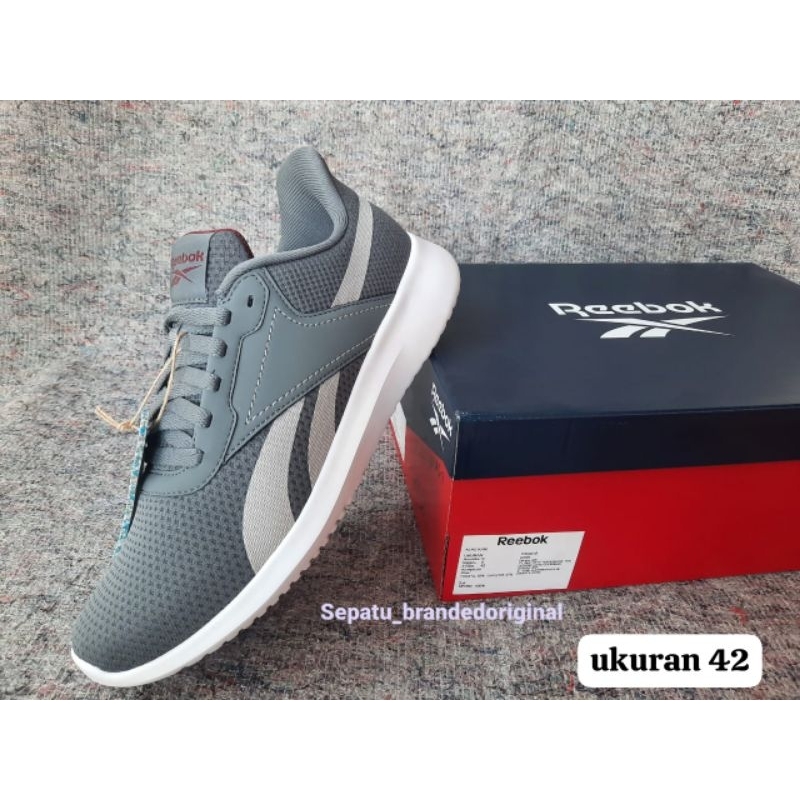 sepatu olahraga reebok original asli ori grey abu tua lite