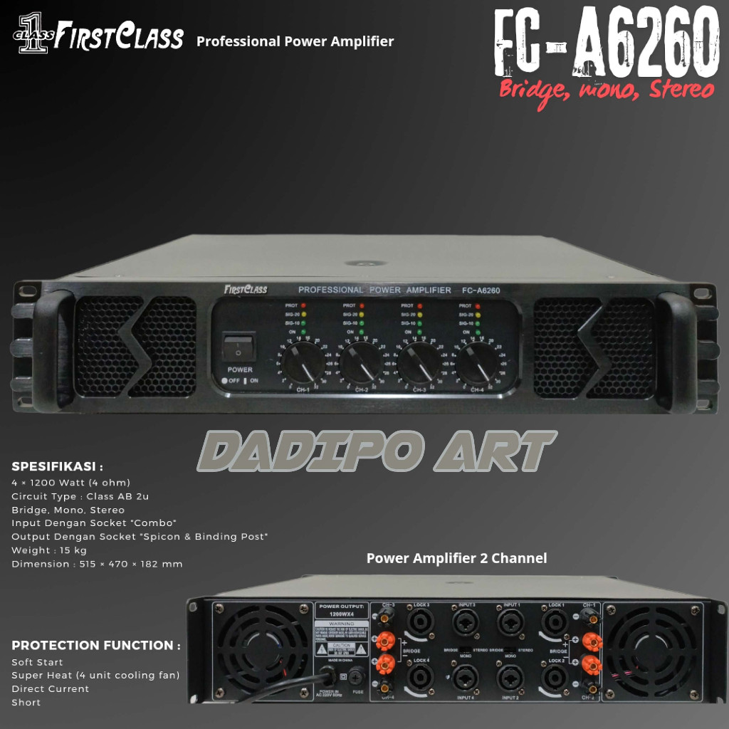 Firstclass Power Amplifier FC A6260 FC-A6260 Fc a6260 (SOFT START)