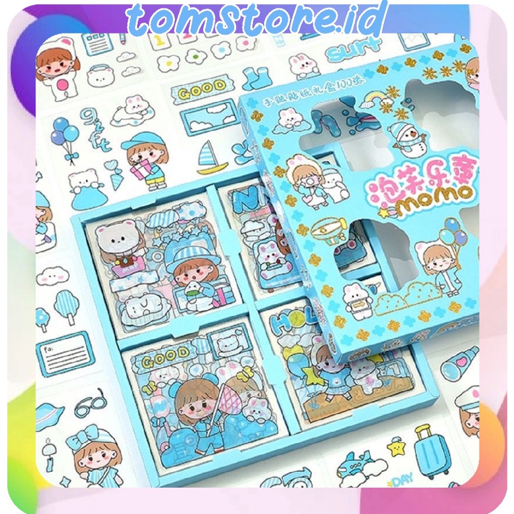 

EKSTRA PROMO TOMSTOREID Sticker Waterproof Sticker Momo Dapat Box Isi 1 Lembar Motif Momo Kartun Korea Lucu Anti Air Dekorasi Handbook Scrapbook Sticker S79