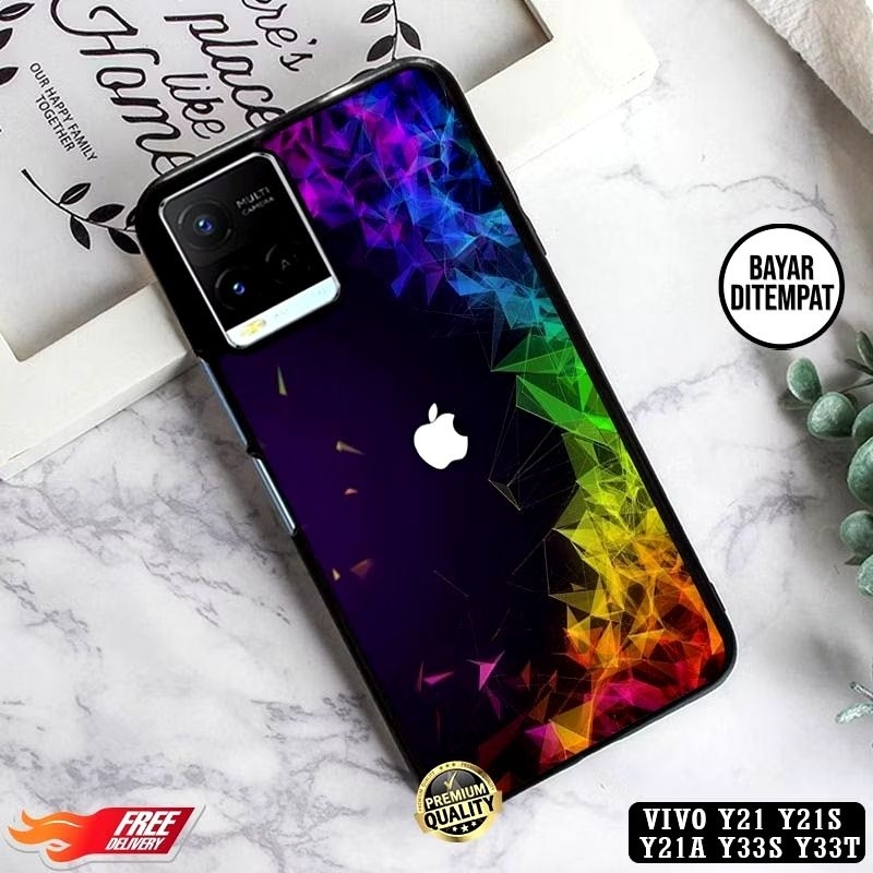 Case Vivo Y21 Y12 Y12s Y21a Y33s  Y33t Casing Gambar Logo Apple Aestetic