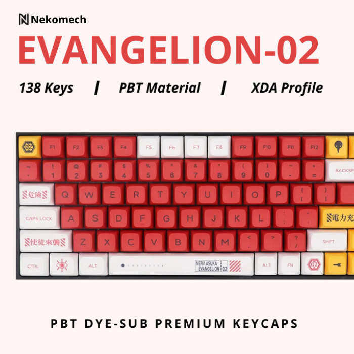 Nekomech Evangelion 02 Keycaps Keycap PBT Dyesub